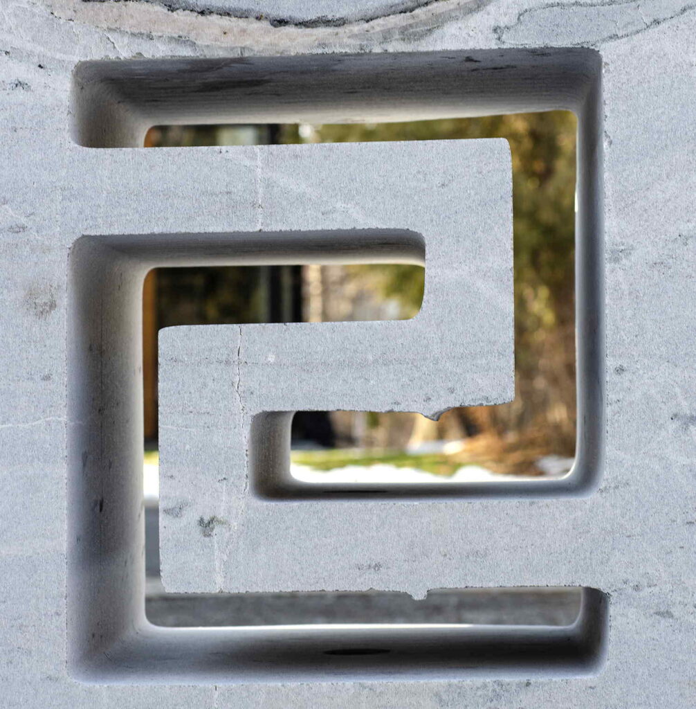 Gneiss boulder sculpture LED light