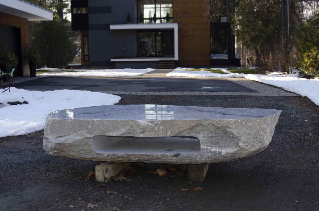 Polished Granite Boulder Table