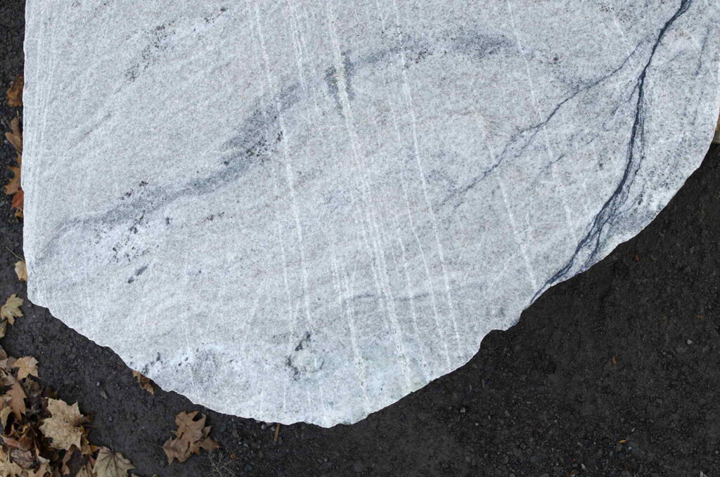 Polished stone boulder coffee table