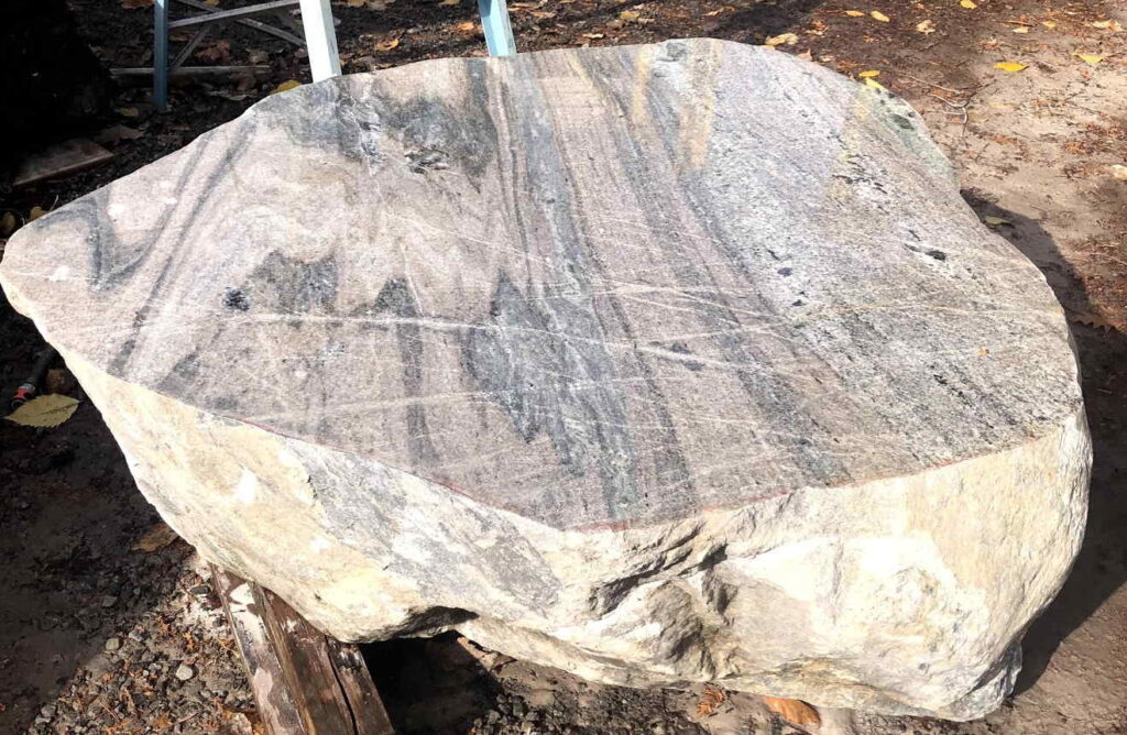 Granite polished boulder table